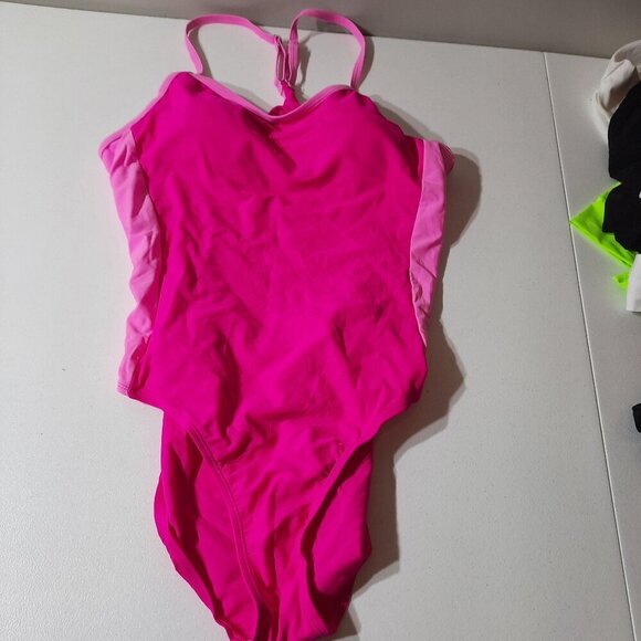 Elegant Pink One-Piece Bathing Suit with Tummy Control - Picture 1 of 5